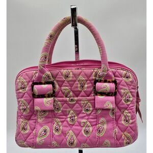 Vera Bradley Pink Paisley Quilted Cotton Handbag